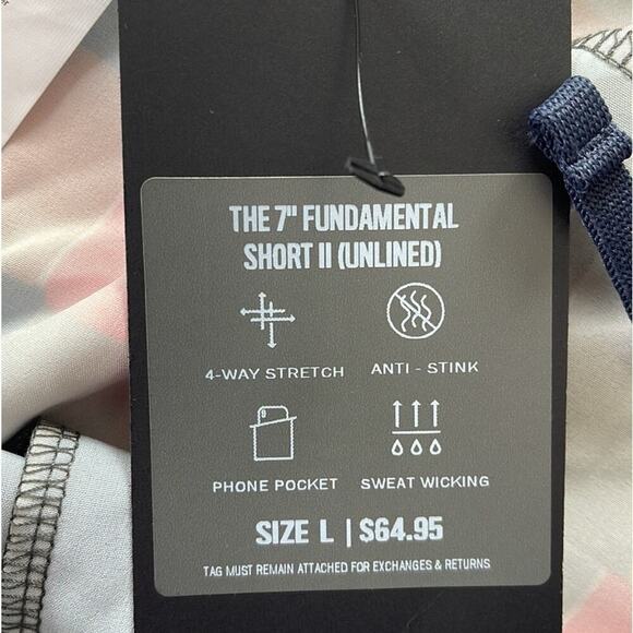 FABLETICS MULTICOLOR 7" THE‎ FUNDAMENTAL MEN'S SHORT SIZE L NWT - Picture 7 of 7